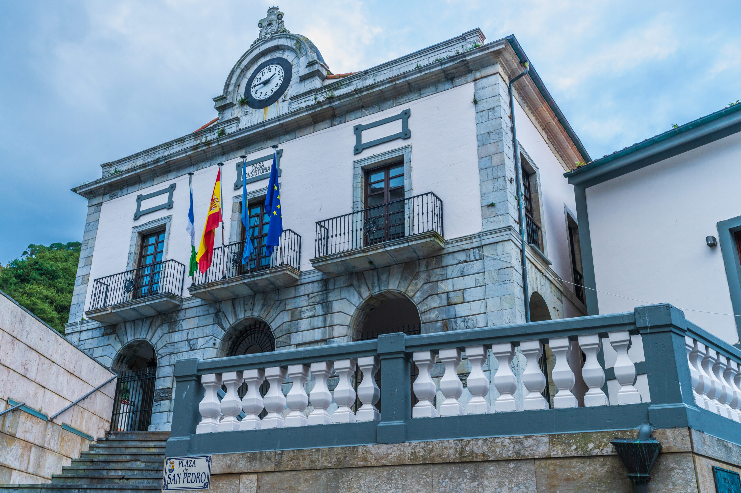 Town Hall in the town of Cudillero, in Asturias, Spain. High quality photo